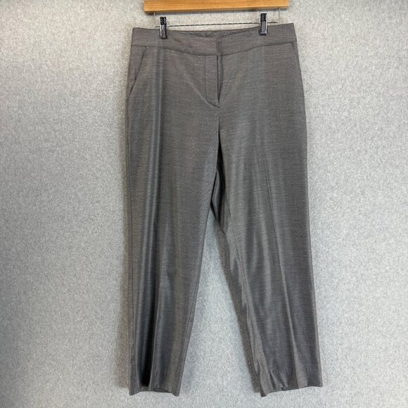 St John Womens Gray Trousers Pants Straight Leg‎ Wool Blend Office Slacks Size 8 - Picture 1 of 14